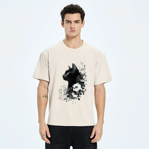 unisex cotton cat t-shirt for everyday wear