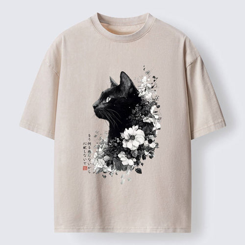 vintage Japanese streetwear cat t-shirt best seller