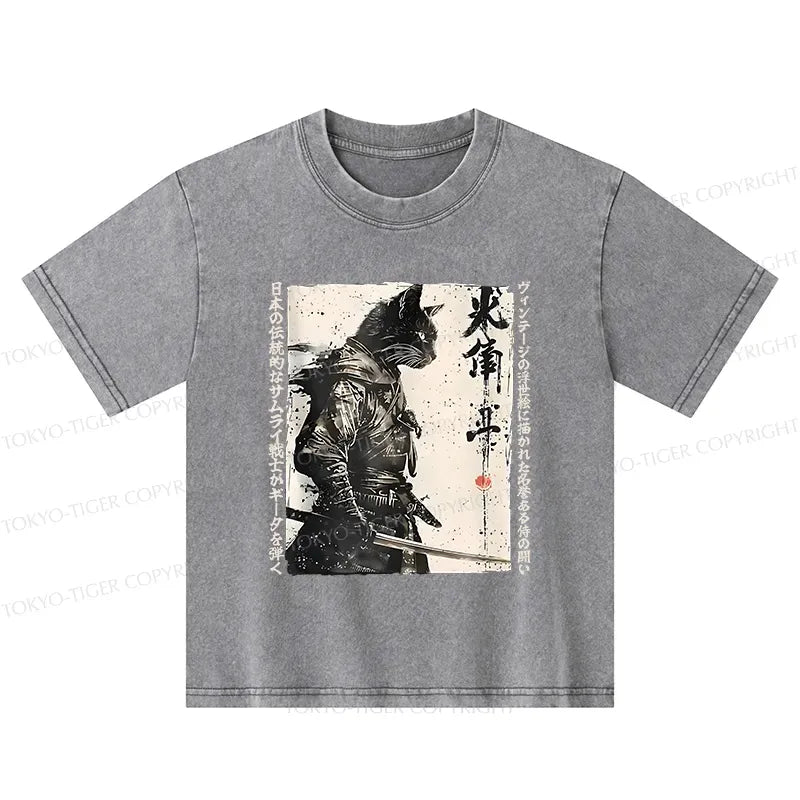 Retro Kyoto Lion Washed Tee for Casual Wear