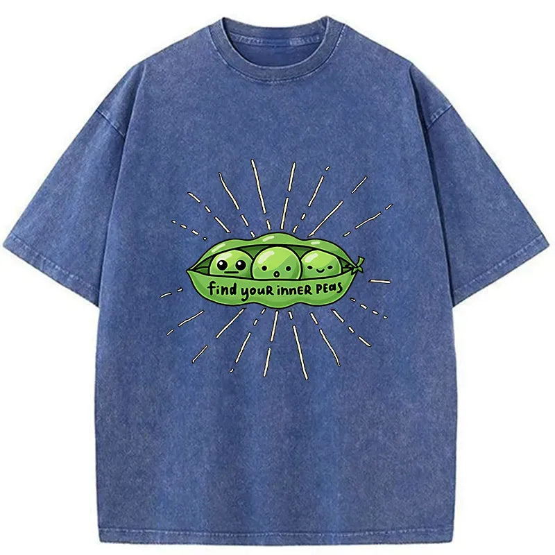 Kyoto-Lion Find Your Inner Peas Washed T-Shirt