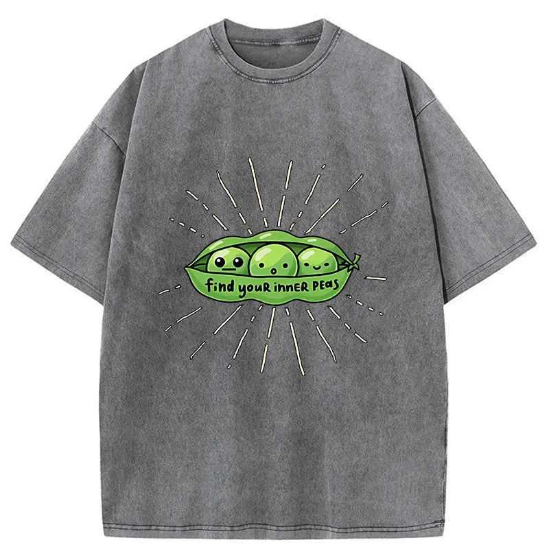 Kyoto-Lion Find Your Inner Peas Washed T-Shirt