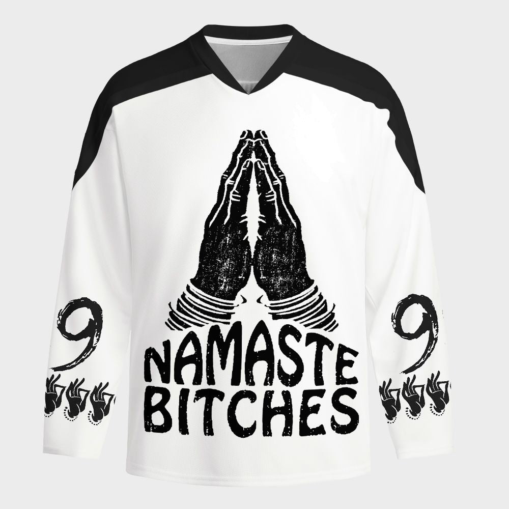 Kyoto-Lion Funny Zen:Namaste Bitches Long-Sleeve Hockey Jersey