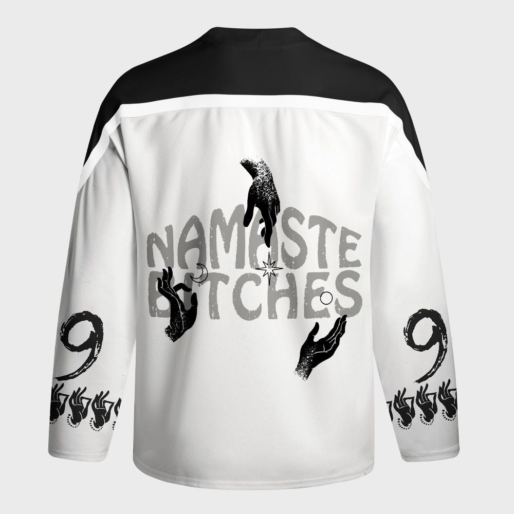Kyoto-Lion Funny Zen:Namaste Bitches Long-Sleeve Hockey Jersey