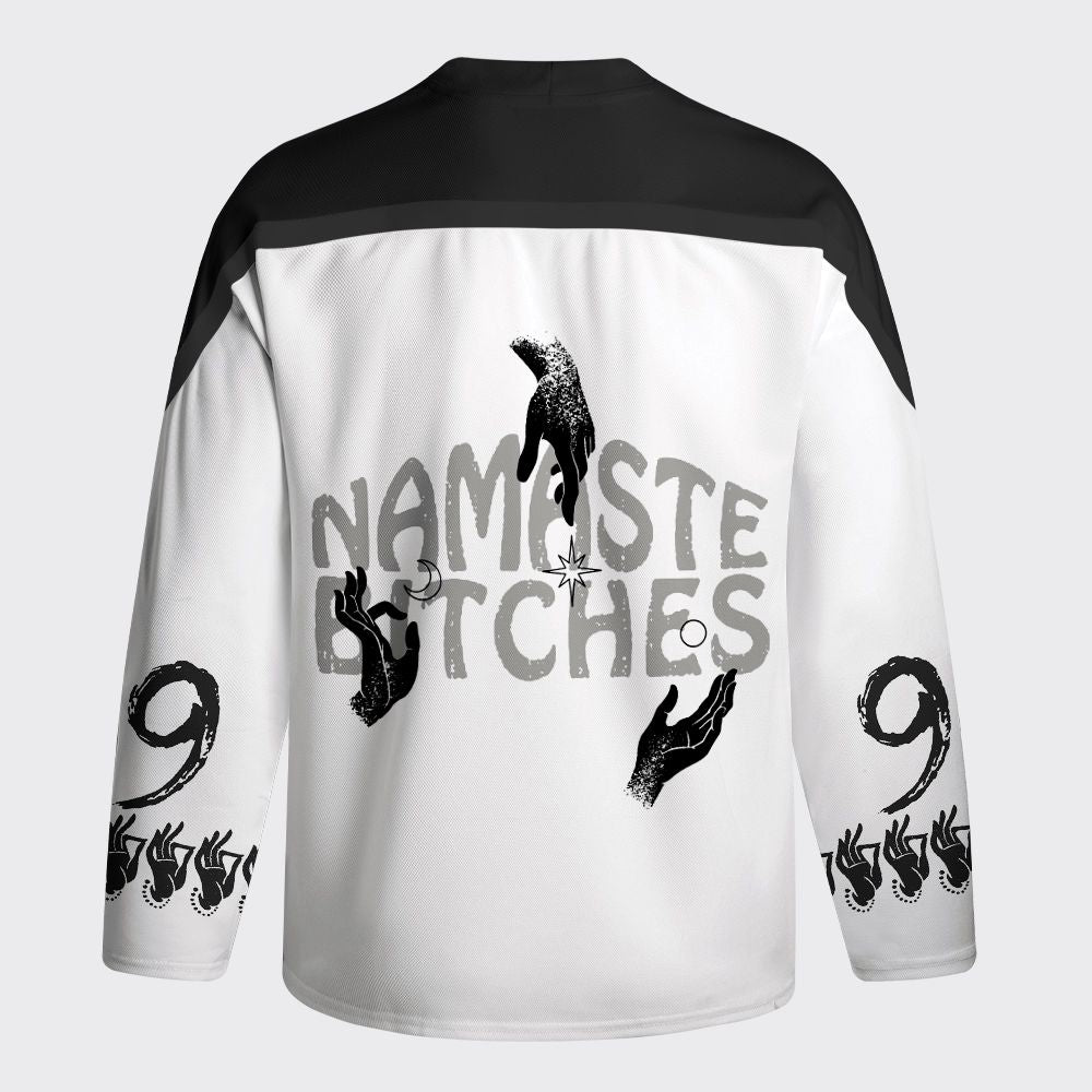 Kyoto-Lion Funny Zen:Namaste Bitches Long-Sleeve Hockey Jersey