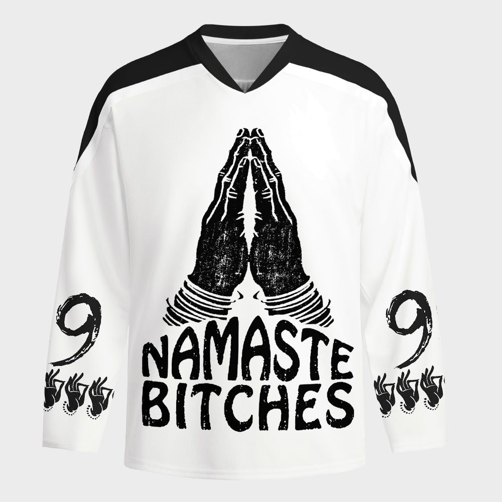 Kyoto-Lion Funny Zen:Namaste Bitches Long-Sleeve Hockey Jersey