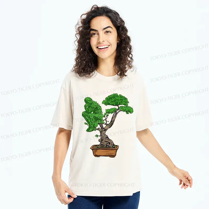 Kyoto-Lion Contemplative Plants Washed T-Shirt
