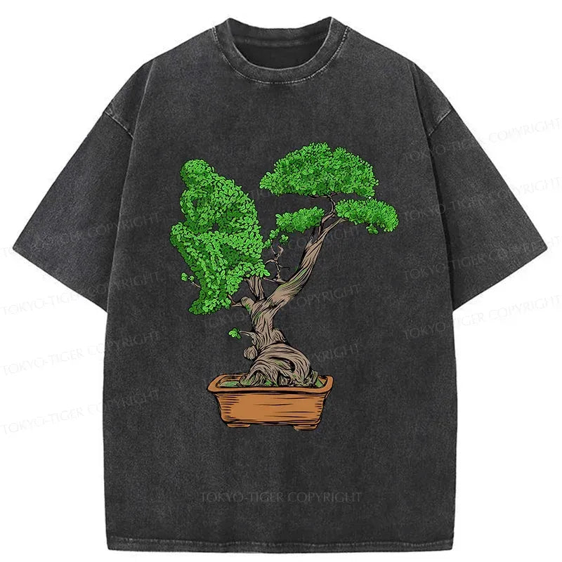 Kyoto-Lion Contemplative Plants Washed T-Shirt