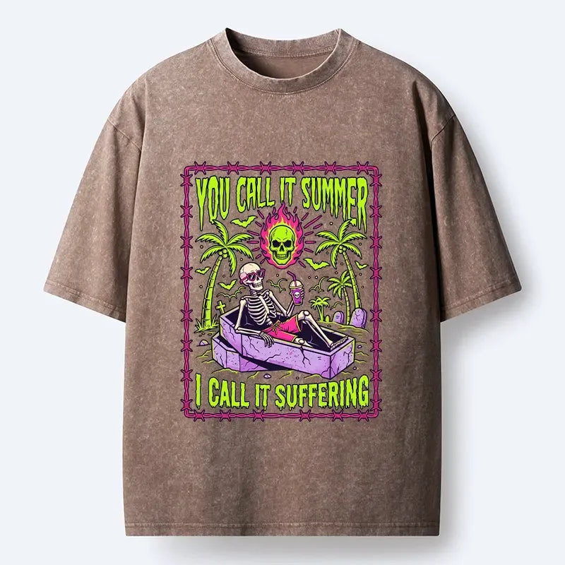 Dark Humor Washed T-Shirt for Daily Wear