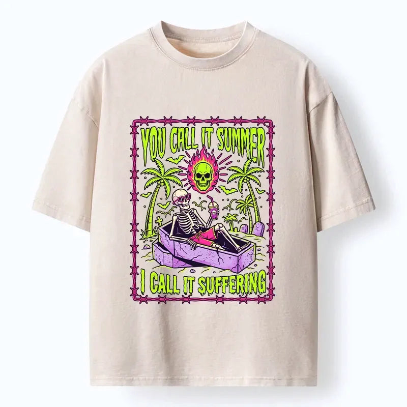 Dark Humor Washed T-Shirt for Daily Wear