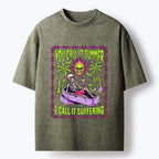 Dark Humor Washed T-Shirt for Daily Wear