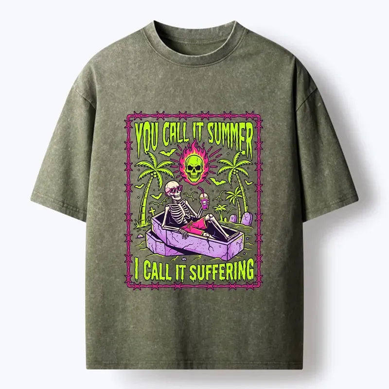 Dark Humor Washed T-Shirt for Daily Wear