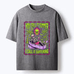 Dark Humor Washed T-Shirt for Daily Wear
