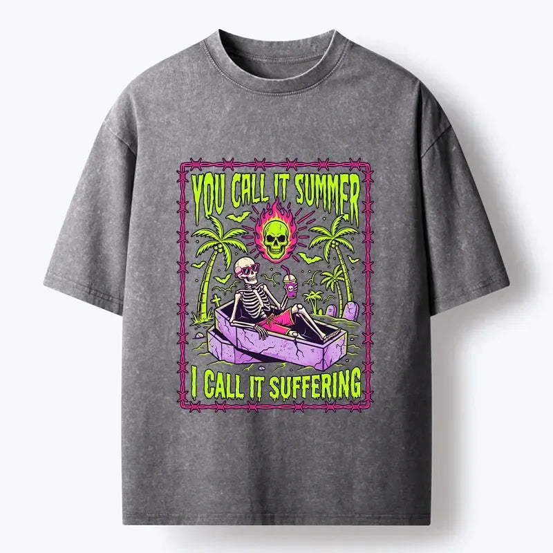 Dark Humor Washed T-Shirt for Daily Wear