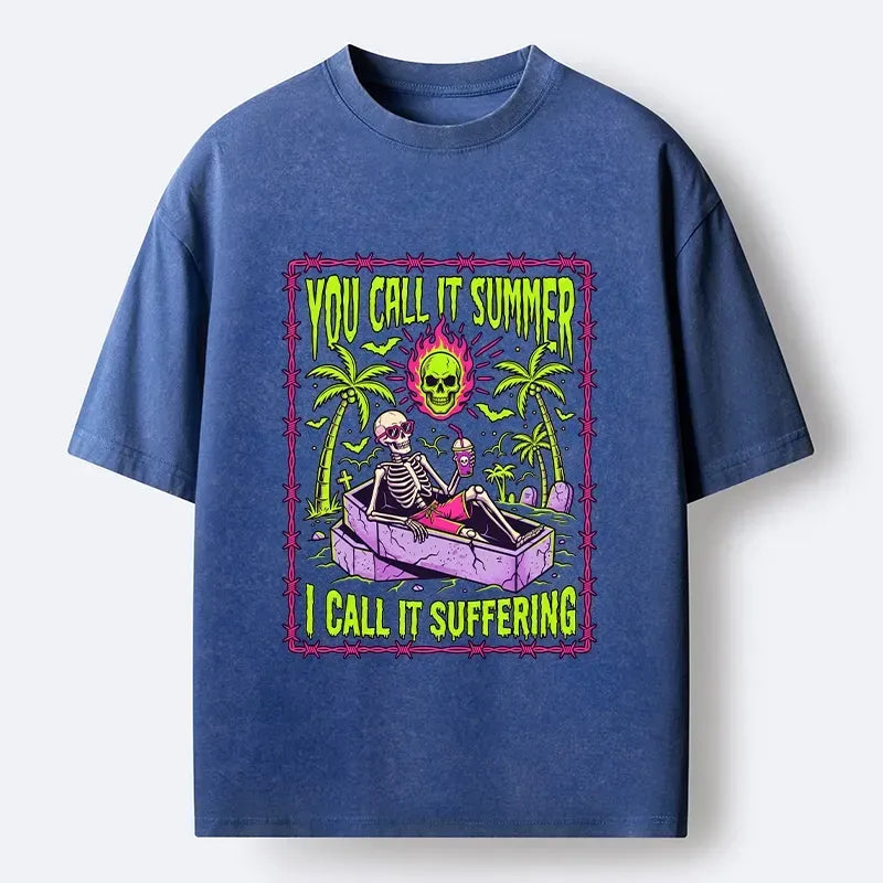 Dark Humor Washed T-Shirt for Daily Wear