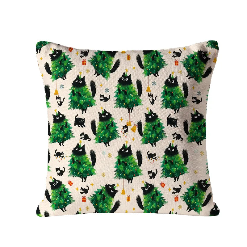 Kyoto-Lion Christmas Tree Cat Japan Cushion Pillow