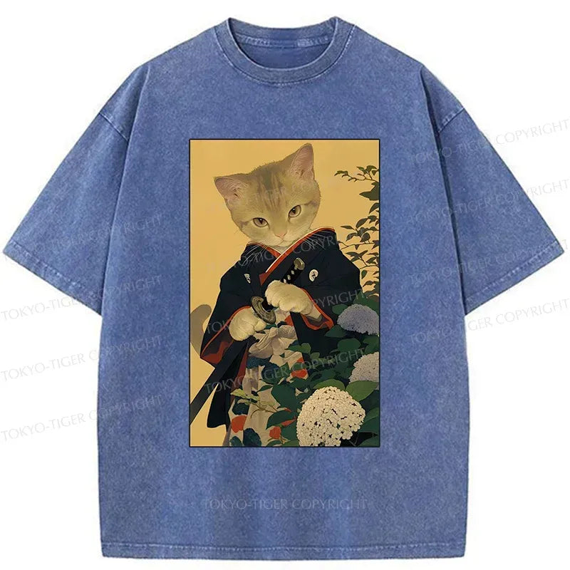 Samurai Cat T-Shirt On Sale