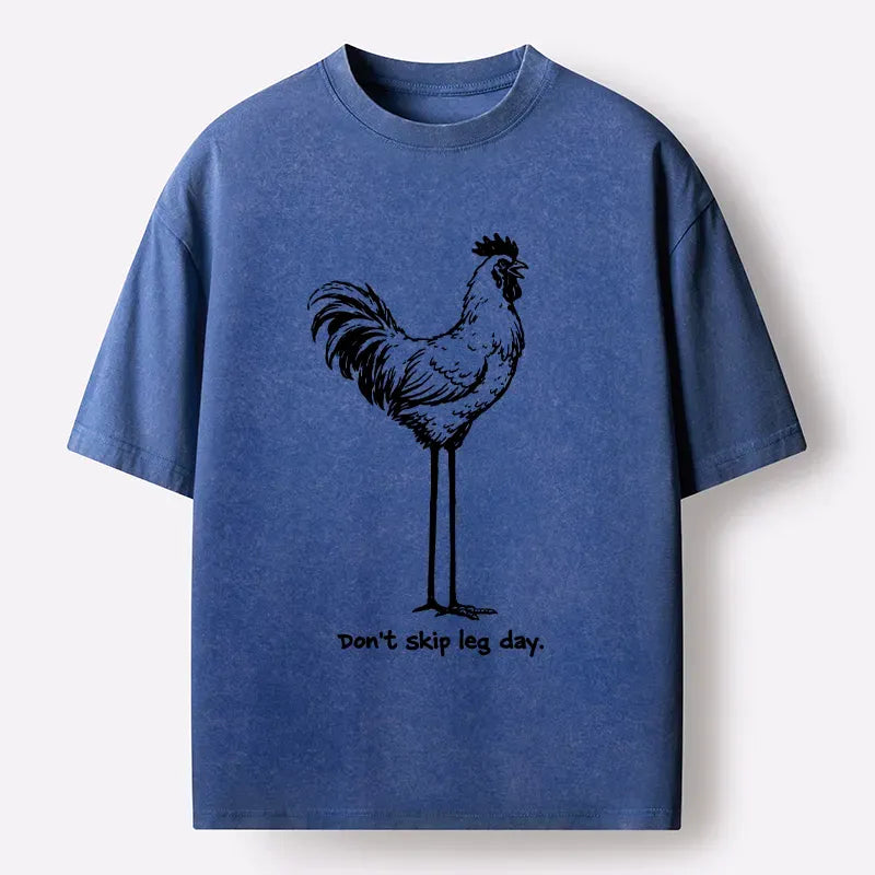Kyoto-Lion Don't Skip Leg Day Washed T-Shirt