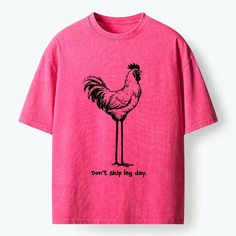 Kyoto-Lion Don't Skip Leg Day Washed T-Shirt