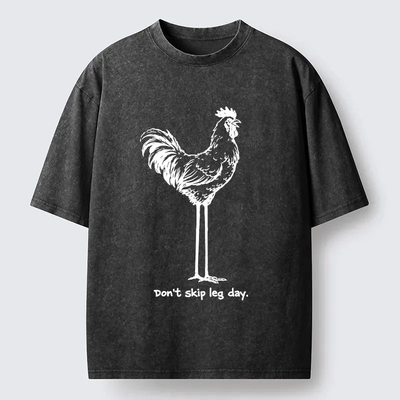Kyoto-Lion Don't Skip Leg Day Washed T-Shirt