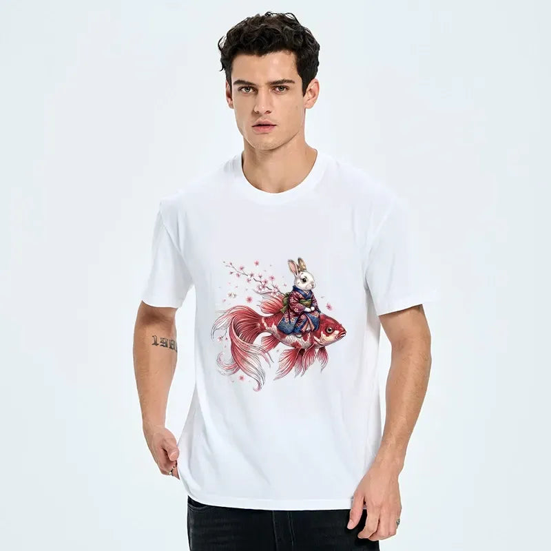 Unisex Rabbit Koi Fish T-Shirt Best Seller