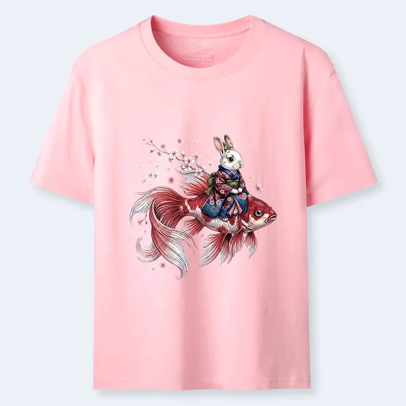 Japanese Rabbit Koi Fish T-Shirt for Summer