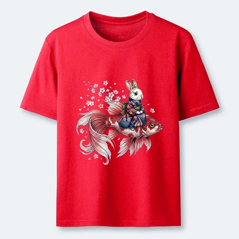 Unisex Rabbit Koi Fish T-Shirt Best Seller