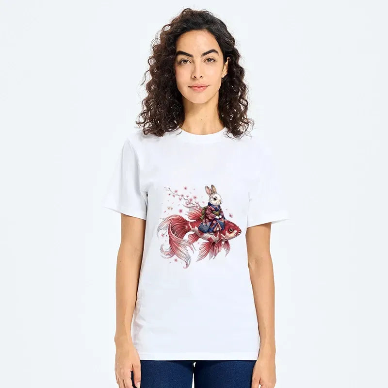Unisex Rabbit Koi Fish T-Shirt Best Seller