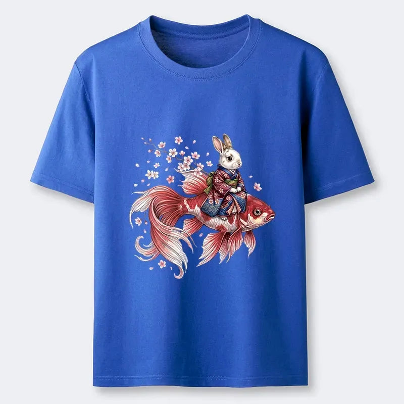 Japanese Rabbit Koi Fish T-Shirt for Summer