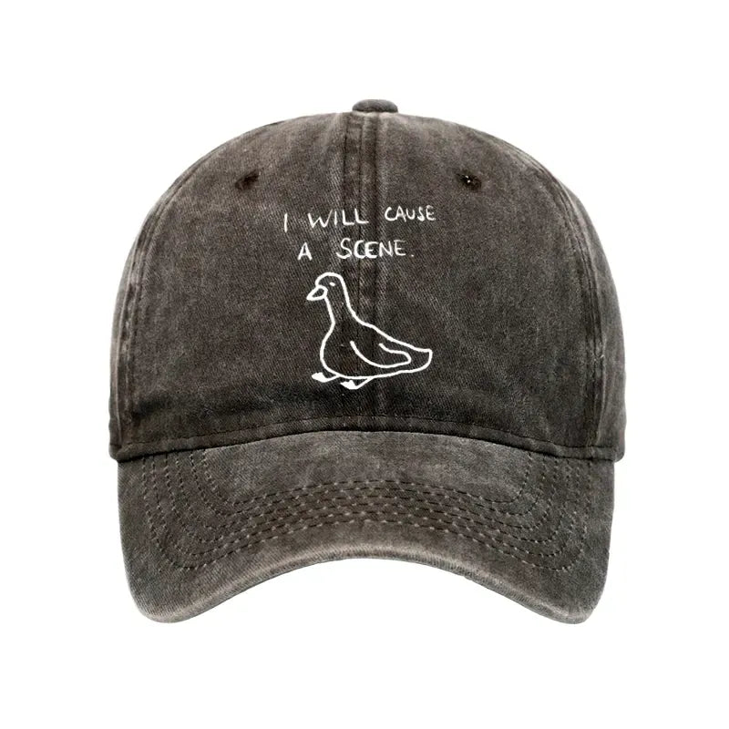Kyoto-Lion Stupid Goose Funny Japan Retro Washed Cap