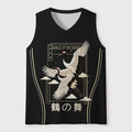 Graceful Cranes Mesh Tank Top for Streetwear