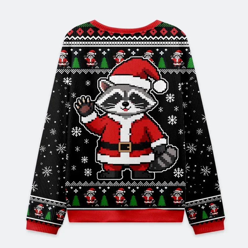 Japanese Raccoon Ugly Christmas Sweatshirt for Men