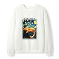 Starry Cat Waffle Sweatshirt Unisex Fit