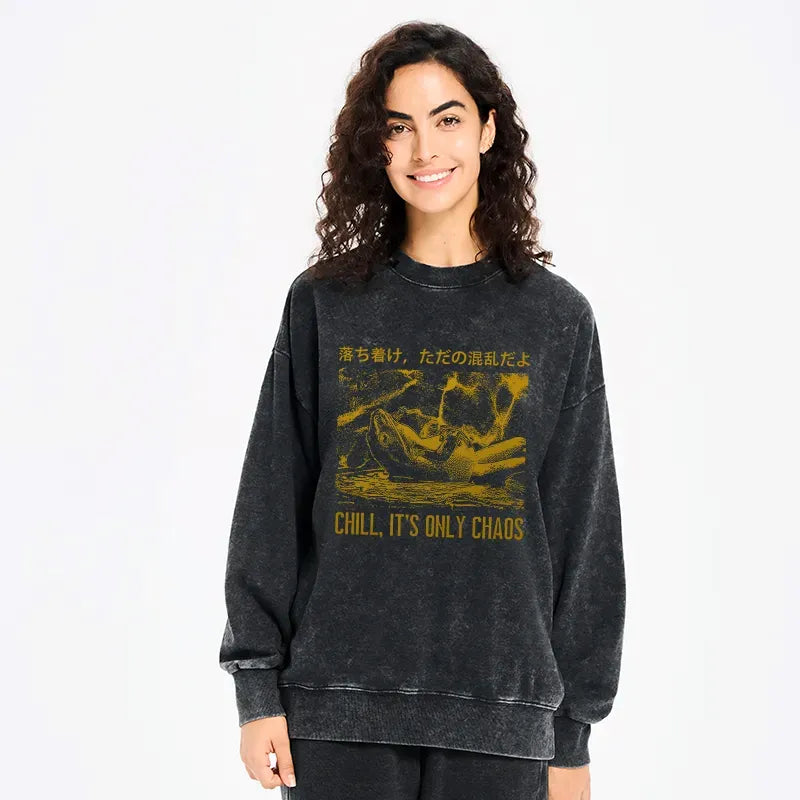 Kyoto-Lion Cool Frog Japanese Washed Sweatshirt