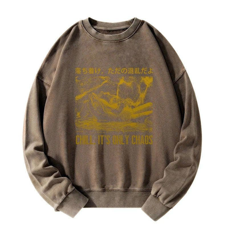 Kyoto-Lion Cool Frog Japanese Washed Sweatshirt