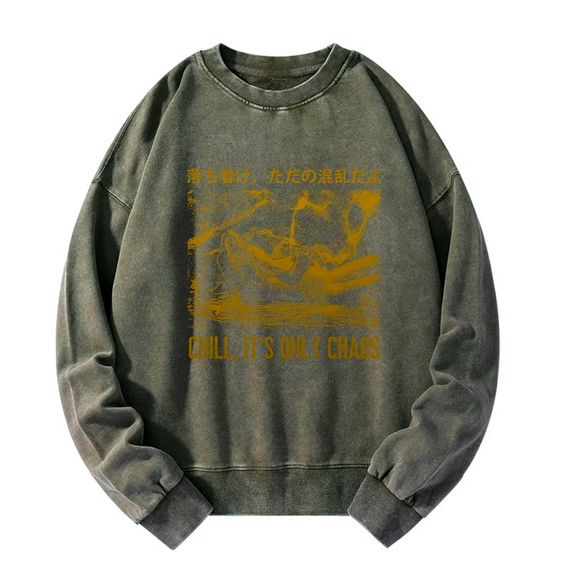 japanese washed sweatshirt for daily wear