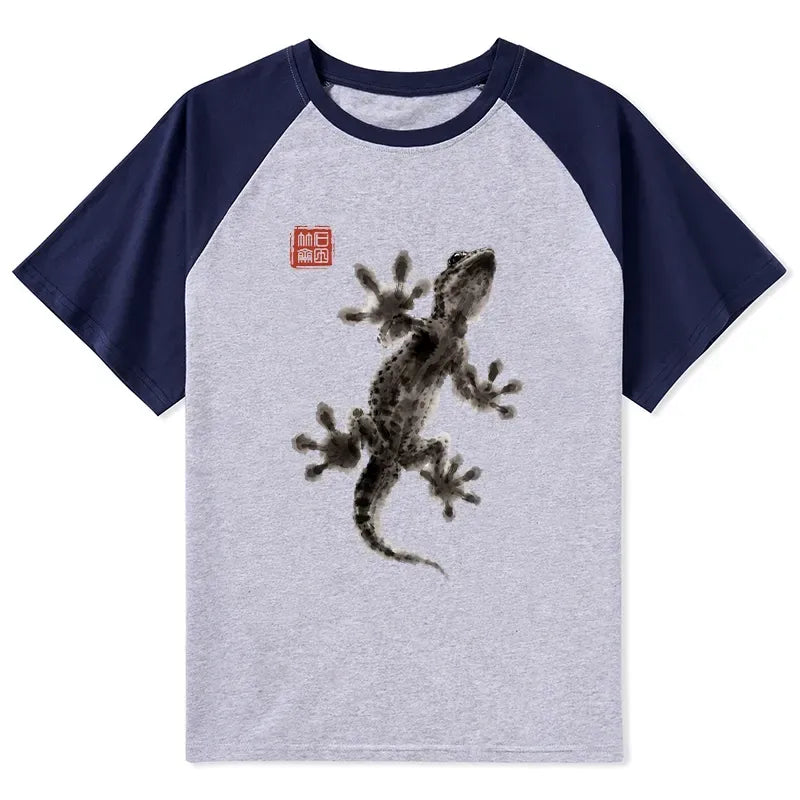 Kyoto-Lion Raglan Shirt for Daily Wear