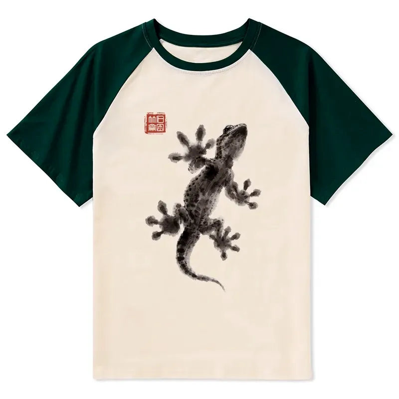 Kyoto-Lion Raglan Shirt for Daily Wear