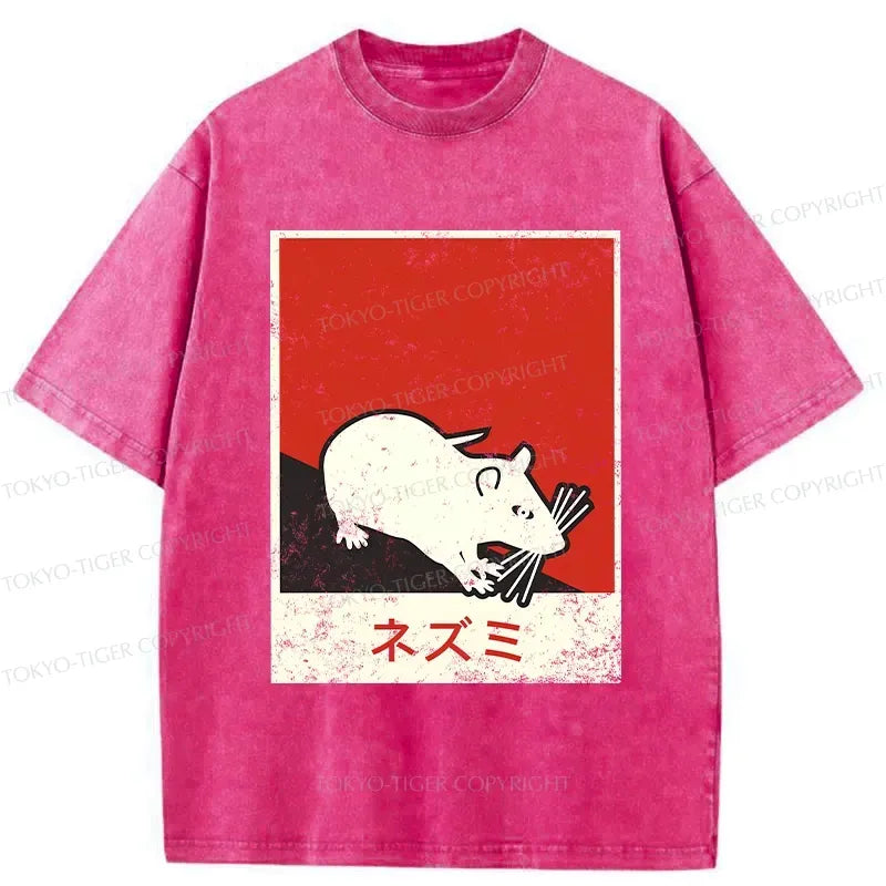 Japanese Rat Washed T-Shirt for Daily Wear