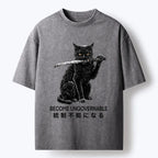 Kyoto-Lion Black Cat Chaos Mode On Washed T-Shirt