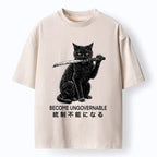 Kyoto-Lion Black Cat Chaos Mode On Washed T-Shirt