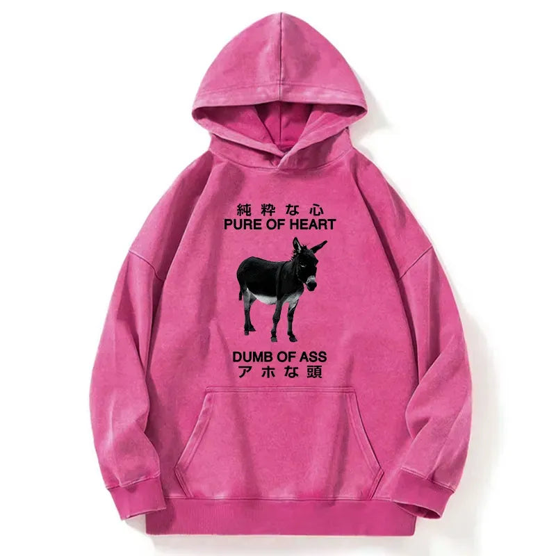 Kyoto-Lion Pure Of Heart Dumb Of Ass Washed Hoodie