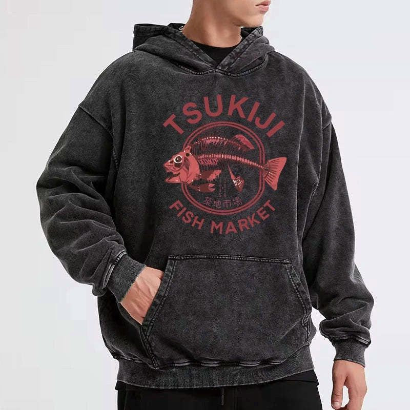 vintage japanese tsukiji fish market hoodie