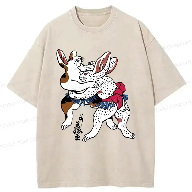 Kyoto lion rabbit wrestling tee