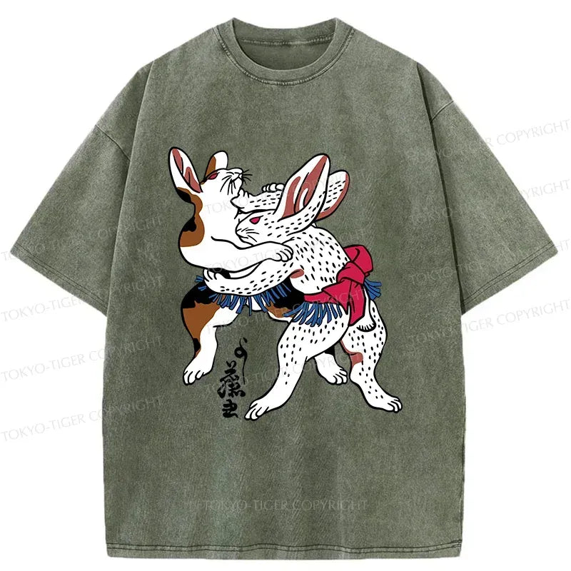 Kyoto lion rabbit wrestling tee