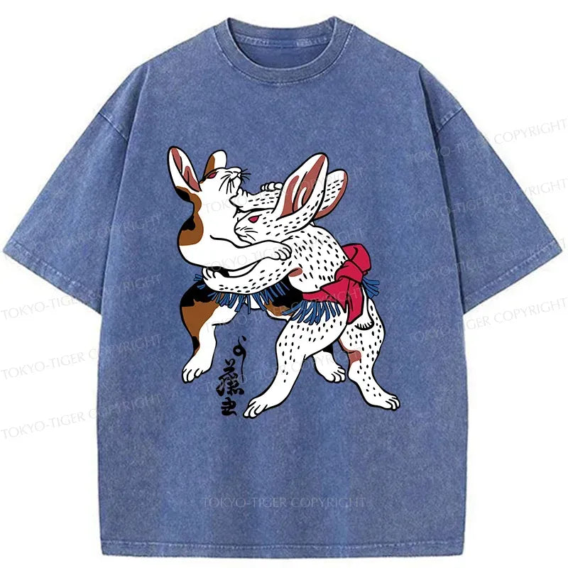Kyoto lion rabbit wrestling tee