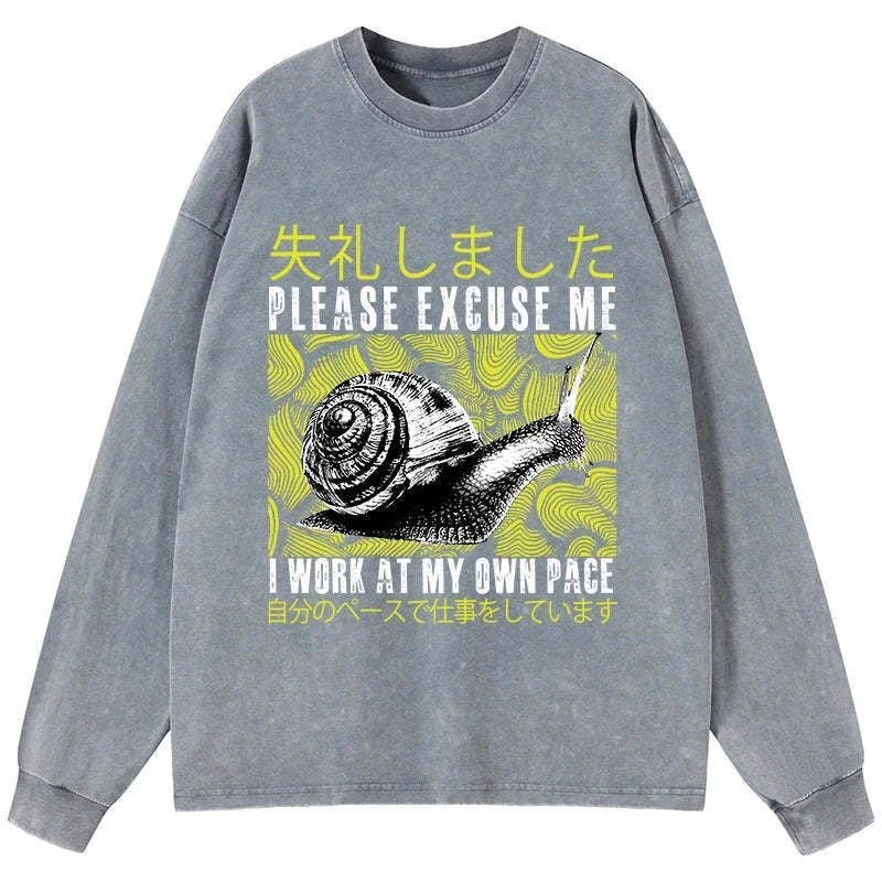 Japanese washed long sleeve t-shirt