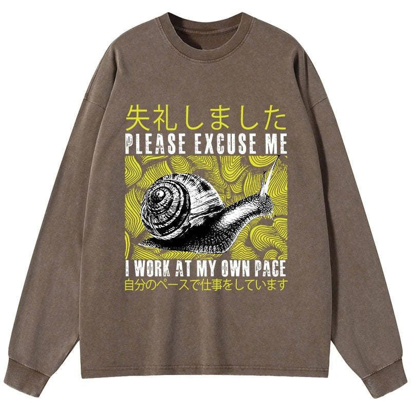 Kyoto-Lion Snails That Work According To Their Own Rules Washed Long Sleeve T-Shirt