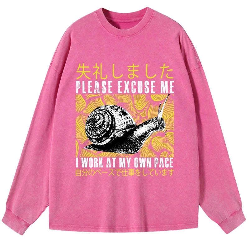 Kyoto-Lion Snails That Work According To Their Own Rules Washed Long Sleeve T-Shirt