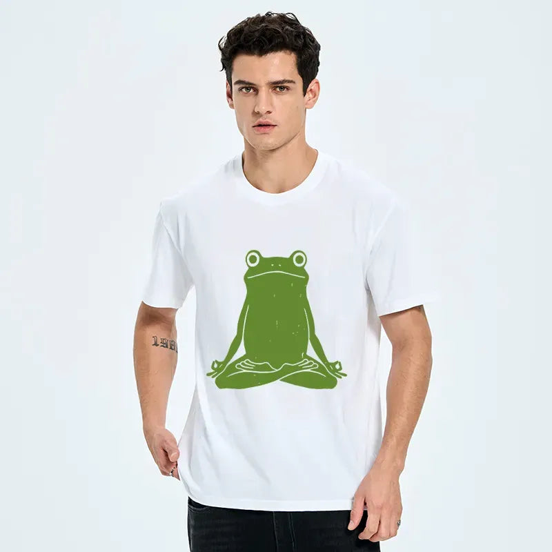 Japanese Style Yoga Frog Tee for Gift Idea