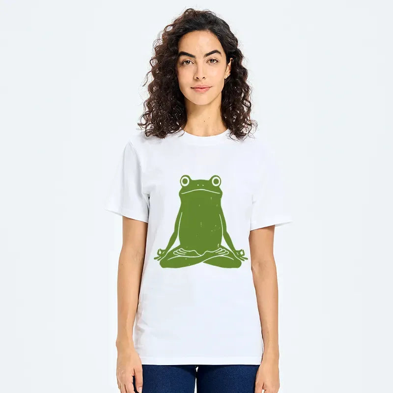 Funny Yoga Frog Classic T-Shirt for Daily Wear